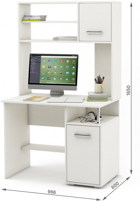 Компьютерный стол Амбер-13 белый