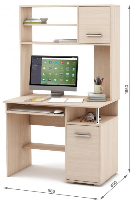 Компьютерный стол Амбер-13К дуб молочный