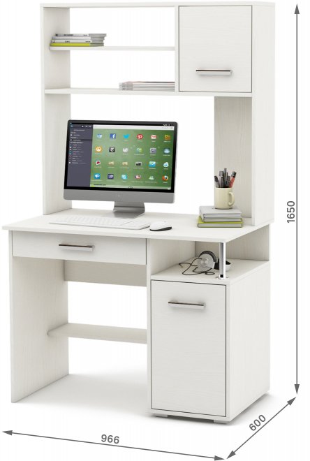 Компьютерный стол Амбер-13Я белый