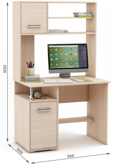 Компьютерный стол Амбер-14 дуб молочный