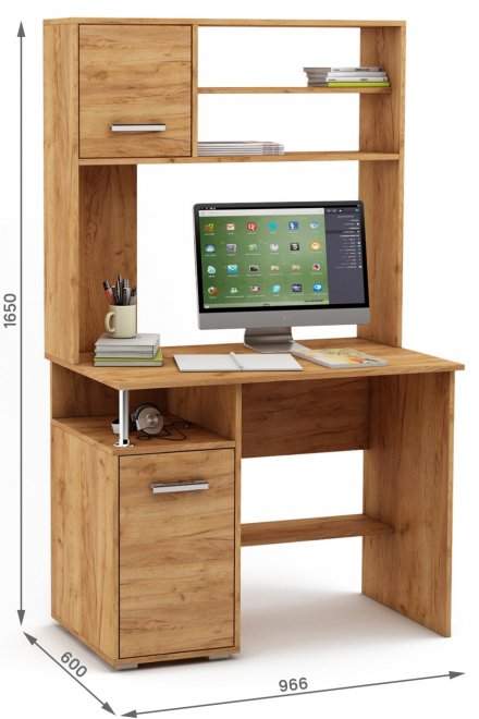 Компьютерный стол Амбер-14 дуб золотистый