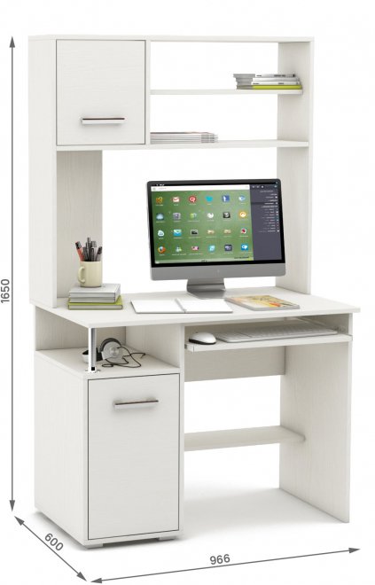 Компьютерный стол Амбер-14К белый