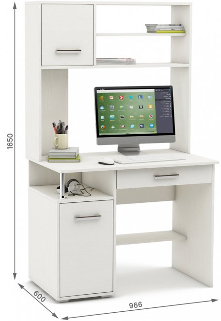 Компьютерный стол Амбер-14Я белый