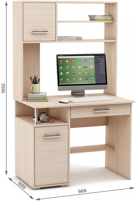 Компьютерный стол Амбер-14Я дуб молочный