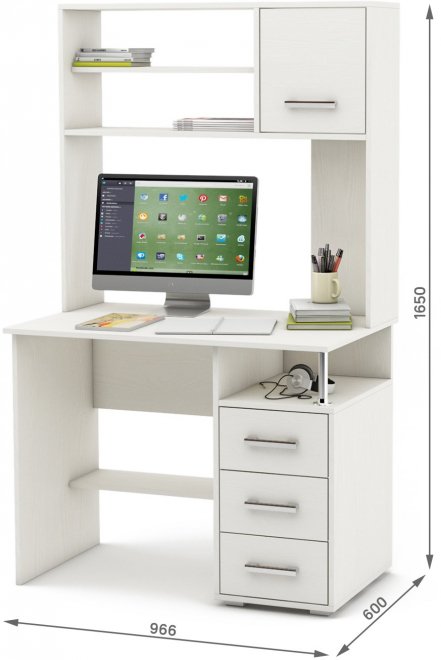 Компьютерный стол Амбер-15 белый