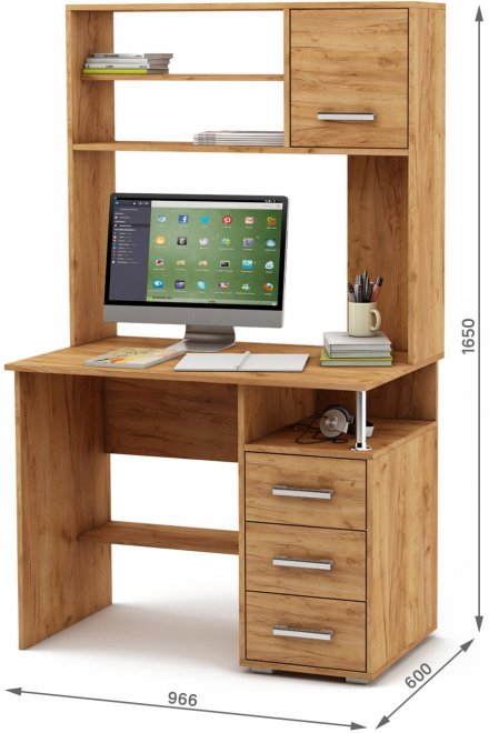 Компьютерный стол Амбер-15 дуб золотистый