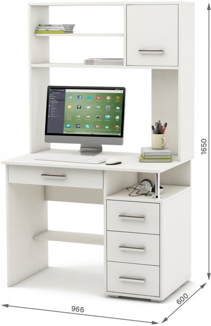 Компьютерный стол Амбер-15Я белый