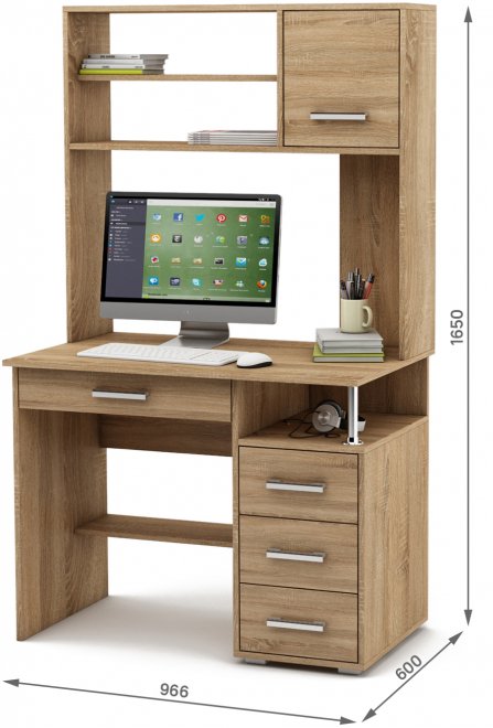 Компьютерный стол Амбер-15Я дуб сонома