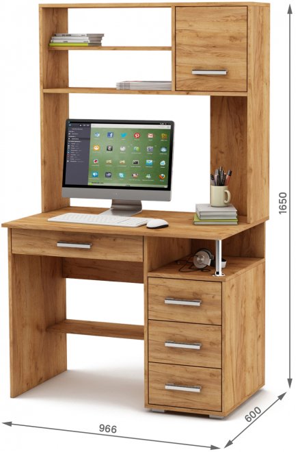 Компьютерный стол Амбер-15Я дуб золотистый