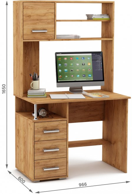 Компьютерный стол Амбер-16 дуб золотистый