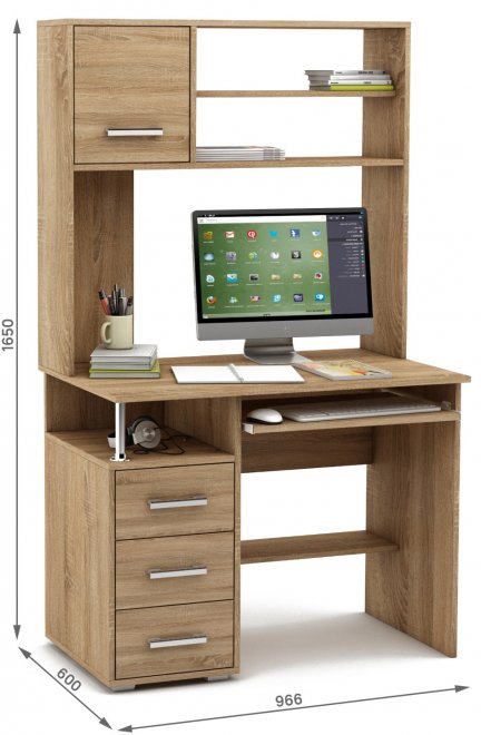 Компьютерный стол Амбер-16К дуб сонома