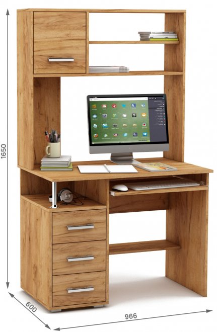 Компьютерный стол Амбер-16К дуб золотистый