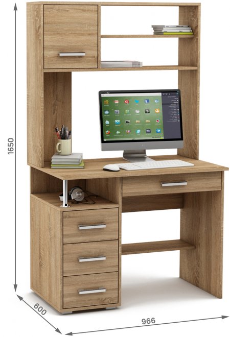 Компьютерный стол Амбер-16Я дуб сонома