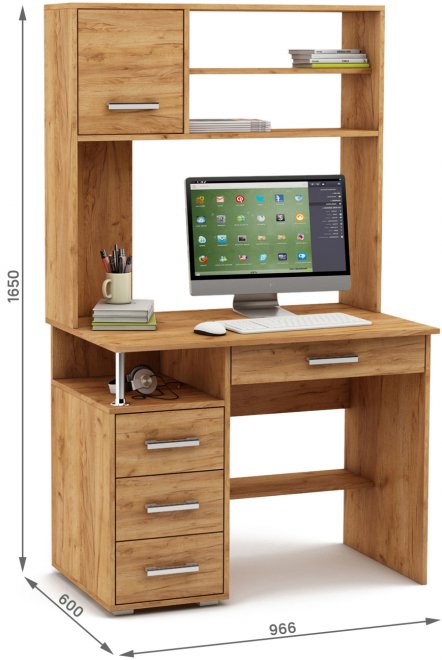 Компьютерный стол Амбер-16Я дуб золотистый