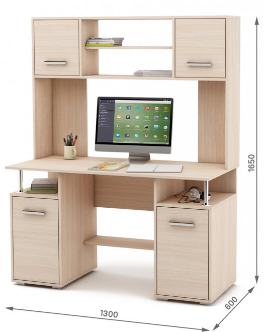 Компьютерный стол Амбер-17 дуб молочный