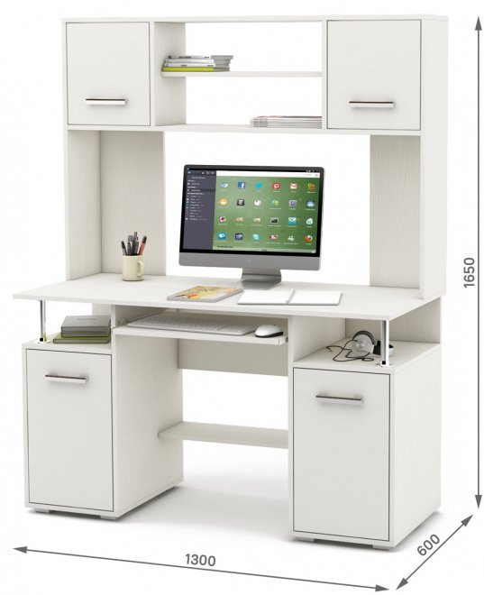 Компьютерный стол Амбер-17К белый