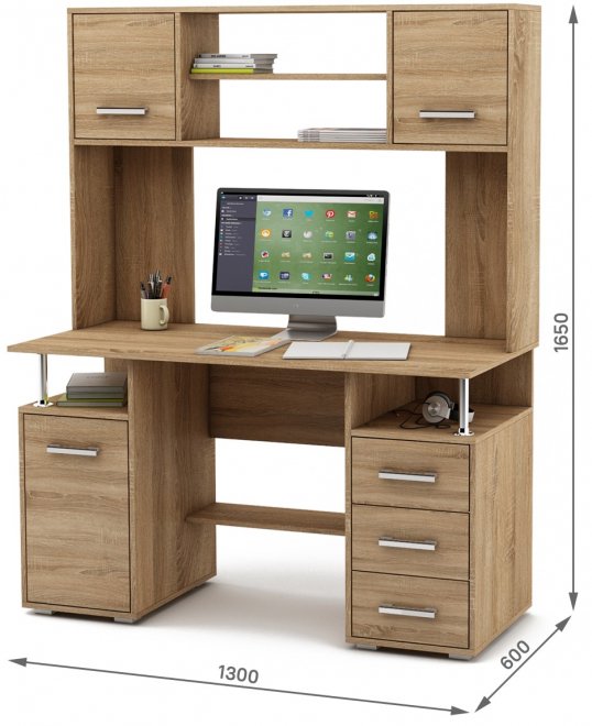 Компьютерный стол Амбер-18 дуб сонома