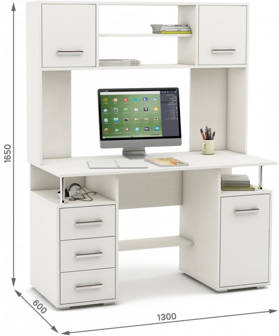 Компьютерный стол Амбер-19 белый