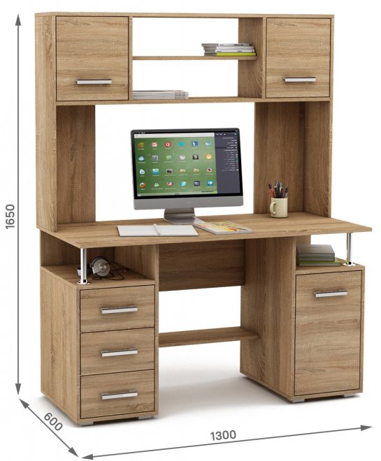 Компьютерный стол Амбер-19 дуб сонома