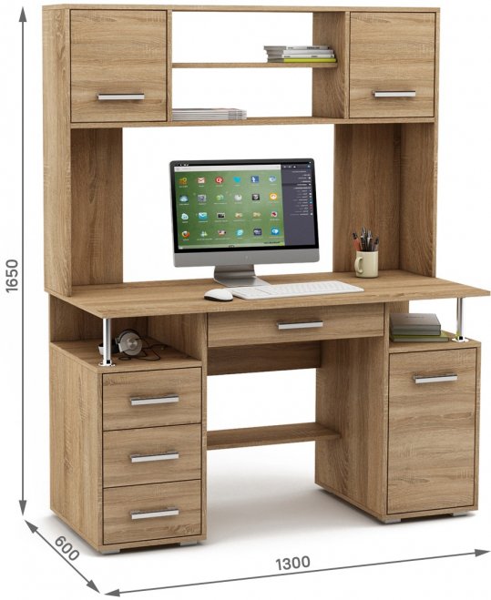 Компьютерный стол Амбер-19Я дуб сонома