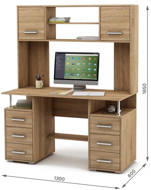Компьютерный стол Амбер-20 дуб сонома