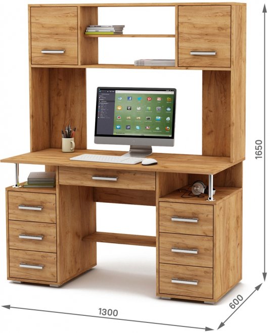 Компьютерный стол Амбер-20Я дуб золотистый