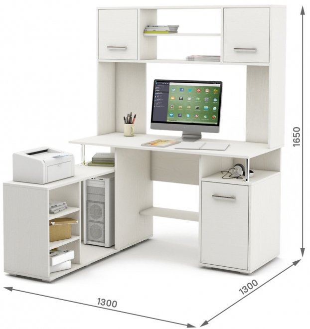 Компьютерный стол Амбер-21 белый