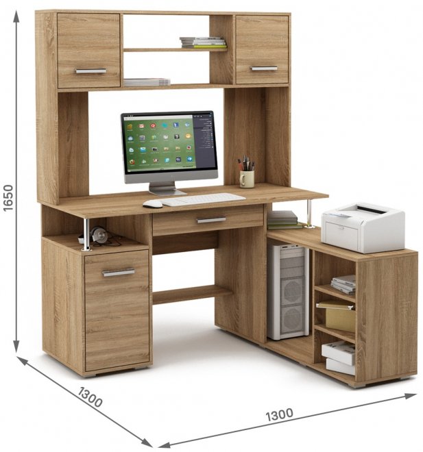 Компьютерный стол Амбер-22Я дуб сонома
