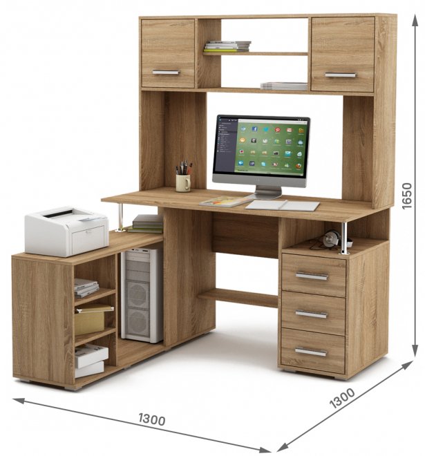 Компьютерный стол Амбер-23 дуб сонома