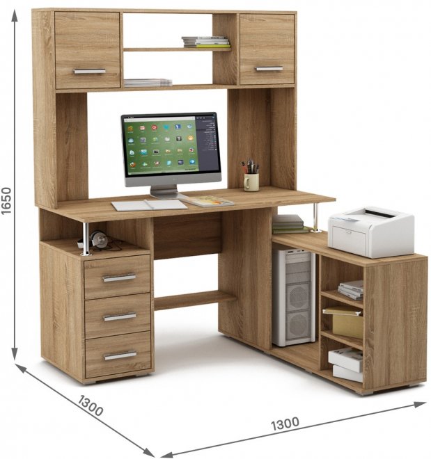 Компьютерный стол Амбер-24 дуб сонома