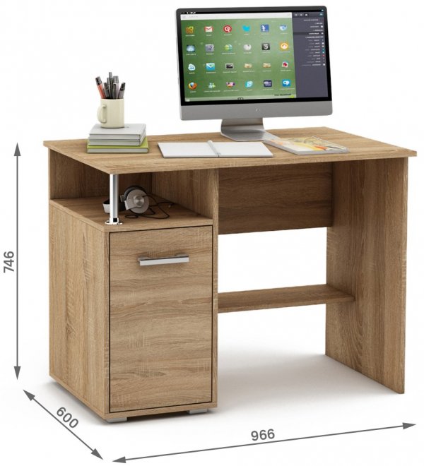 Компьютерный стол Амбер-2 дуб сонома