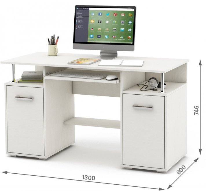 Компьютерный стол Амбер-5К белый