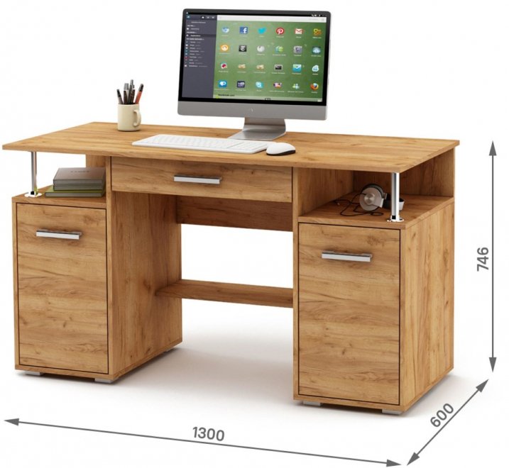 Компьютерный стол Амбер-5Я дуб золотистый