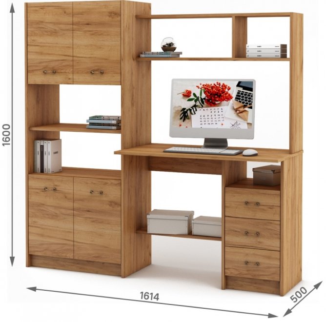 Компьютерный стол Август-11 дуб золотистый