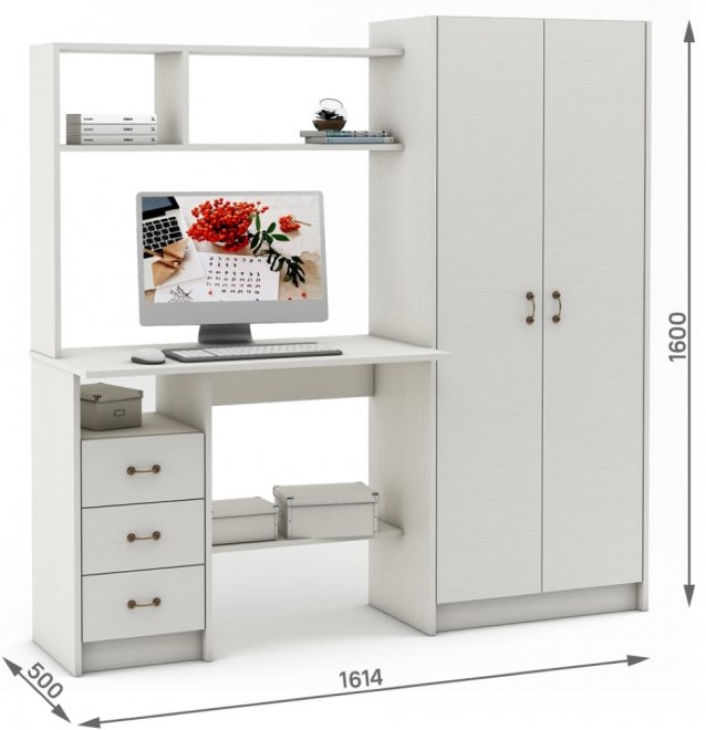 Компьютерный стол Август-16 белый