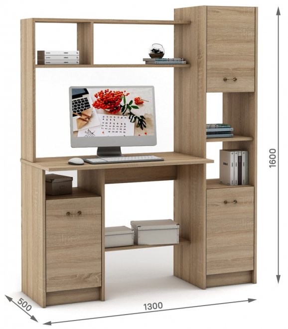 Компьютерный стол Август-2 дуб сонома