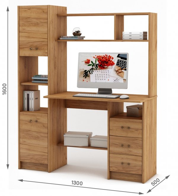 Компьютерный стол Август-3 дуб золотистый