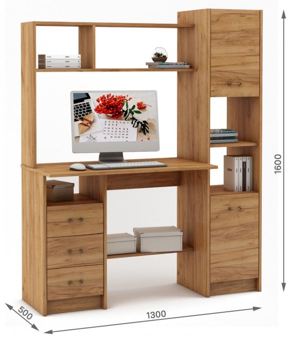 Компьютерный стол Август-4 дуб золотистый