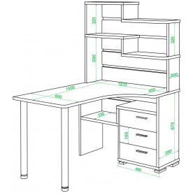 Компьютерный стол Домино СР-132-150 БЕШ-Ч-правый