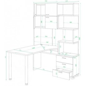 Компьютерный стол Домино СР-500М/140 КШК-Ч-правый