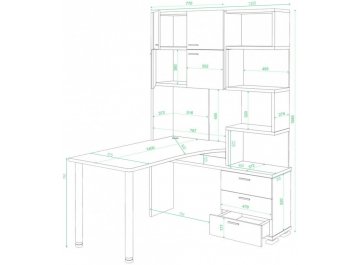 Компьютерный стол Домино СР-500М/140 ШБЕШ-Ч-правый
