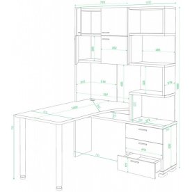 Компьютерный стол Домино СР-500М/140 ШКШ-Ч-левый