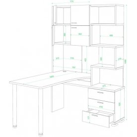 Компьютерный стол Домино СР-500М/160 Ш-Ч-правый