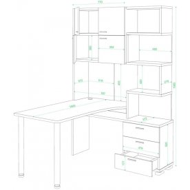 Компьютерный стол Домино СР-500М/190 ШБЕШ-Ч-правый