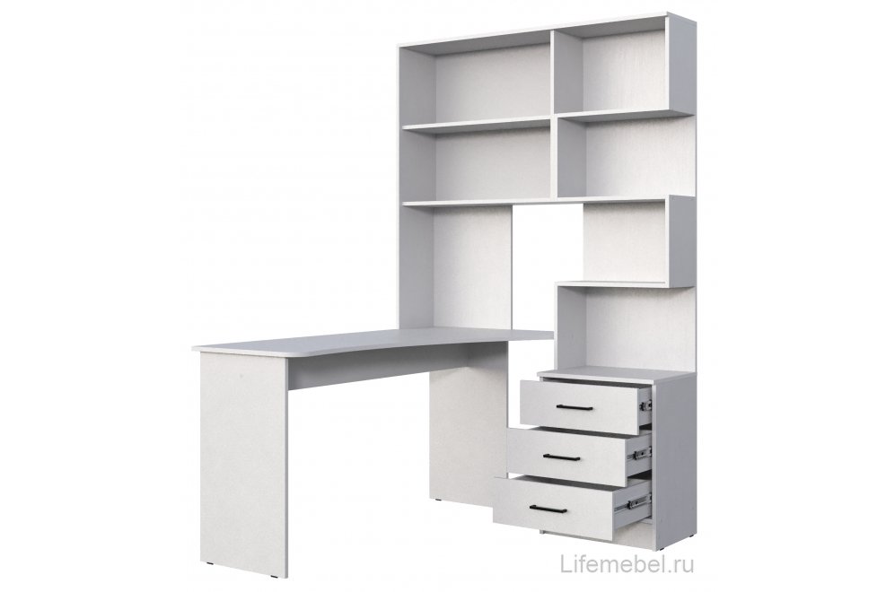 Компьютерный стол Эльброни левый белый