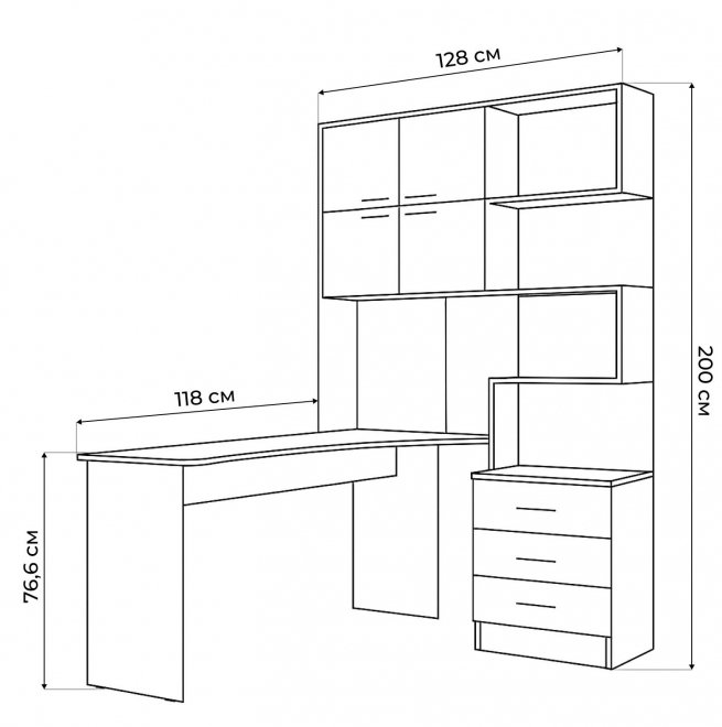 Компьютерный стол Эльброни левый кашемир