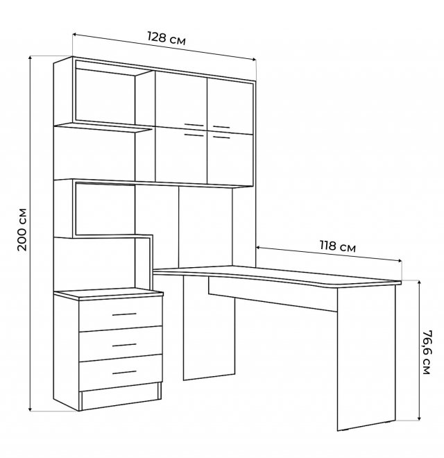 Компьютерный стол Эльброни правый шиншилла серая