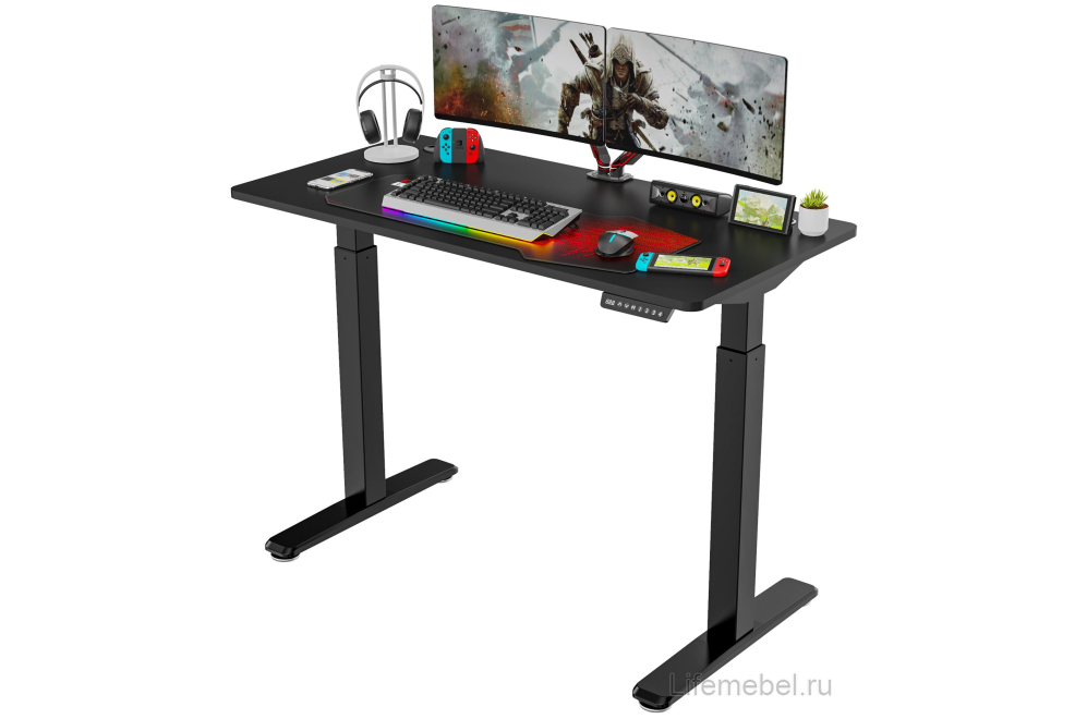 Компьютерный стол Eureka ERK-EHD-4801-B c электрической регулировкой по высоте