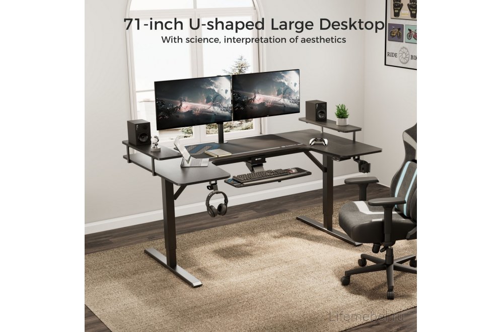 Компьютерный стол Eureka U-71 черный