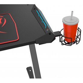 Компьютерный стол Eureka Z1 S черный / с синей подсветкой